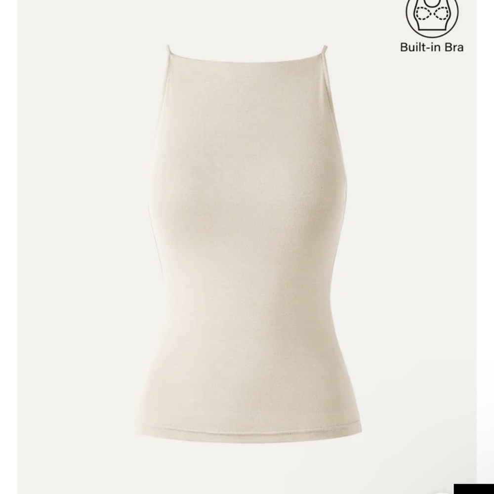 OGL Beige Tank Top with Built-in Bra